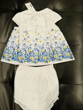 Janie and Jack 3-6 month White Baby Matching Set